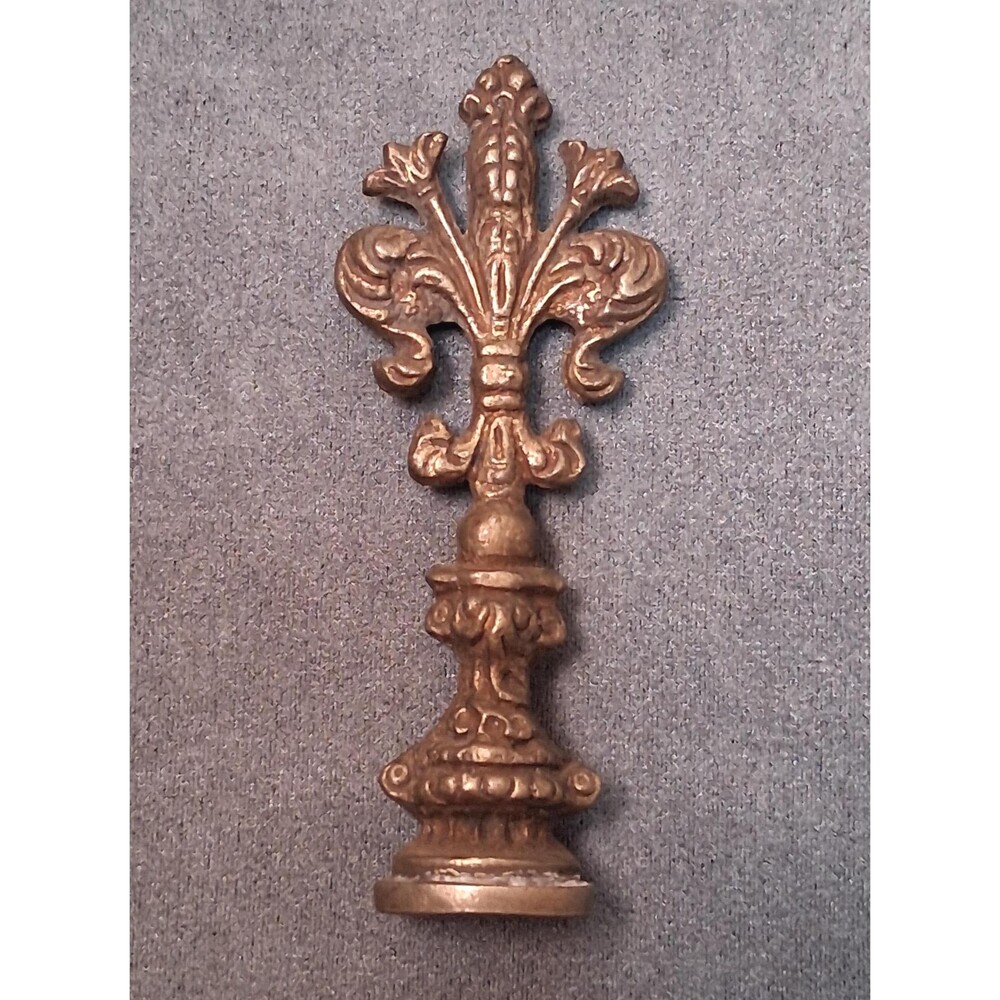 Italian Brass Sealing Stamp Fleur de Lis Vintage Wax